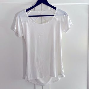 Yoga T shirt with cut out back